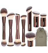 MAANGE 8 Pcs Makeup Brushes with Bag, Double-End Multi-functional Makeup Brushes for Blending Liq...