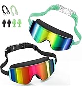 Aegend Kids Swim Goggles 2 Pack – Large Frame Anti Fog Soft Silicone Leak Proof UV Protection for...