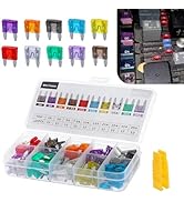 Zosgrew 120 PCS Car Fuses Assortment Kit, Mini Blade Fuses Assortment Auto, 2A-35A Connection Fus...