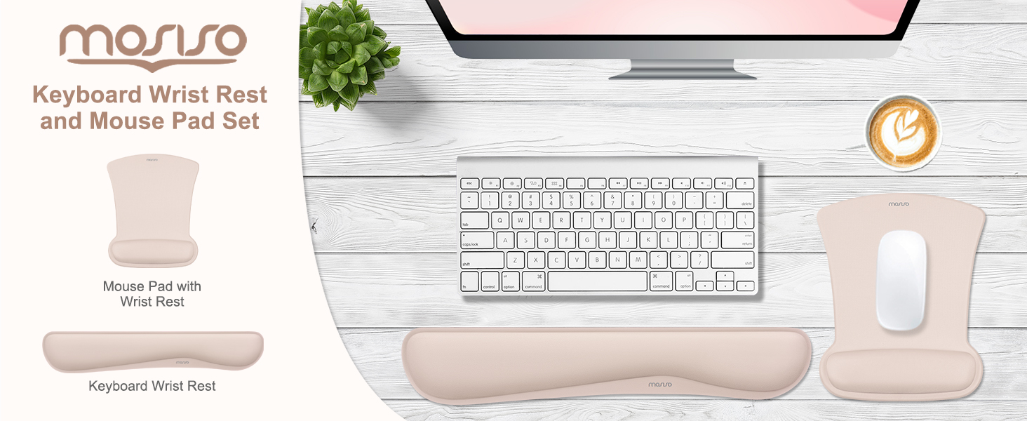 MOSISO Wrist Rest Support for Mouse Pad &amp;amp; Keyboard Set