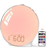 MOMILLA Sunrise Alarm Clock, Smart APP Control, Wake-up Light Compatible with Alexa, FM Radio, Su...