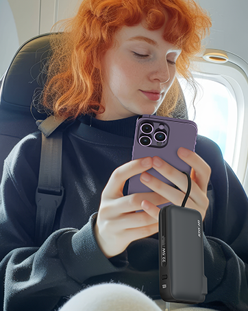 power bank with usb-c cable for iPhone 15