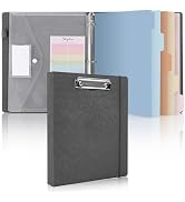 SKYDUE Clipboard Binder with Dividers,1 Inch 3 Ring Binder with Clipboard on Front for Organizer,...