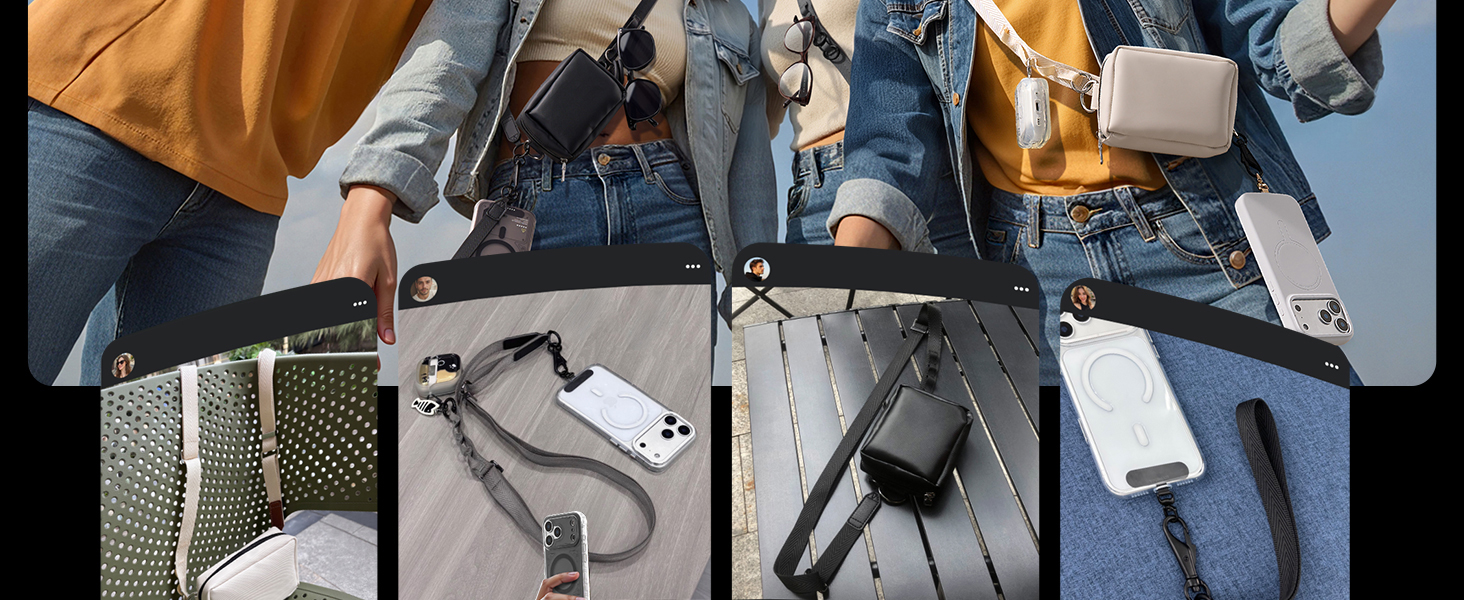 clip and go strap for phone with wallet crossbody