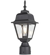 LIT-PaTH Outdoor Post Lighting Fixture Pole Lantern, E26 Medium Base Max 60W, Aluminum Housing Pl...