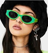 GIFIORE Trendy Oval Sunglasses 90s Funky Chunky Fun Sun Glasses for Women Men