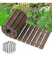 Amazer Wooden Garden Pathway, 12 FT Roll Out Straight Walkway, Widened Plank Non-Slip Outdoor Wal...