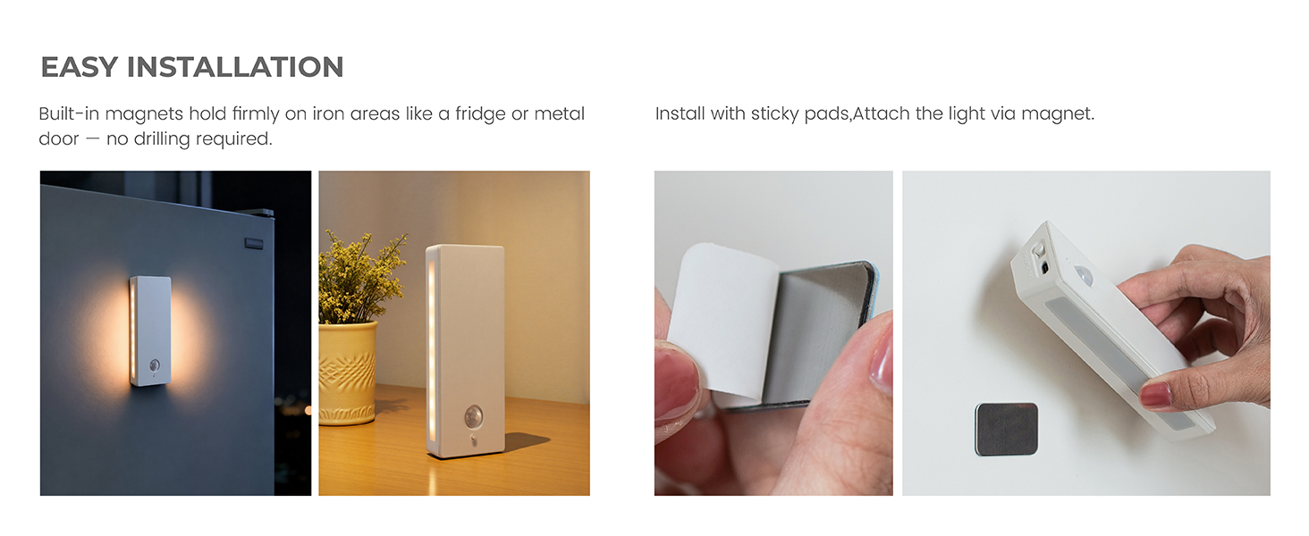 Easy Magnetic Installation, Magnetic Stick-on Light