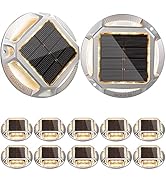 JACKYLED Solar Dock Lights Outdoor, 12-Pack Solar Driveway Lights Bright 12 LED Solar Powered Doc...
