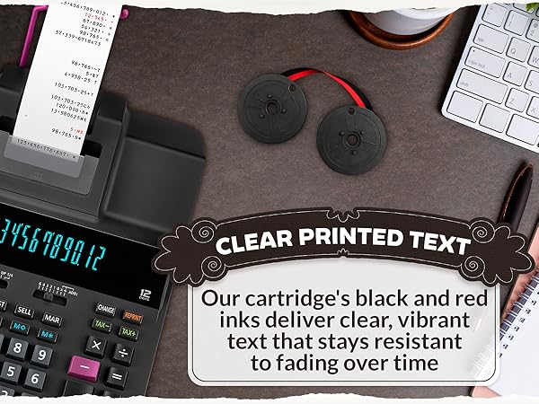 underwood 319 typewriter ribbon casio dr-210tm dataproducts calculator ribbon, black/red r3027