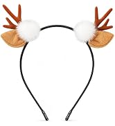 Tedercle Reindeer Antlers Ears Headband, Cute Christmas and Halloween Cosplay Costume Hair Access...