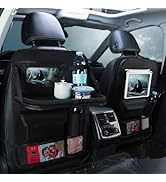Tumecos Back Seat Organizers and Storage 2 Pack with Touch Screen Tablet Holder Kick Mats Back Se...