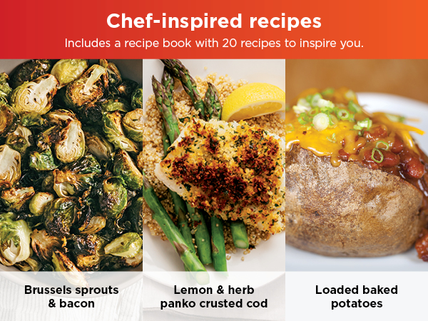 Chef-inspired recipes Includes a recipe book with 20 recipes to inspire you