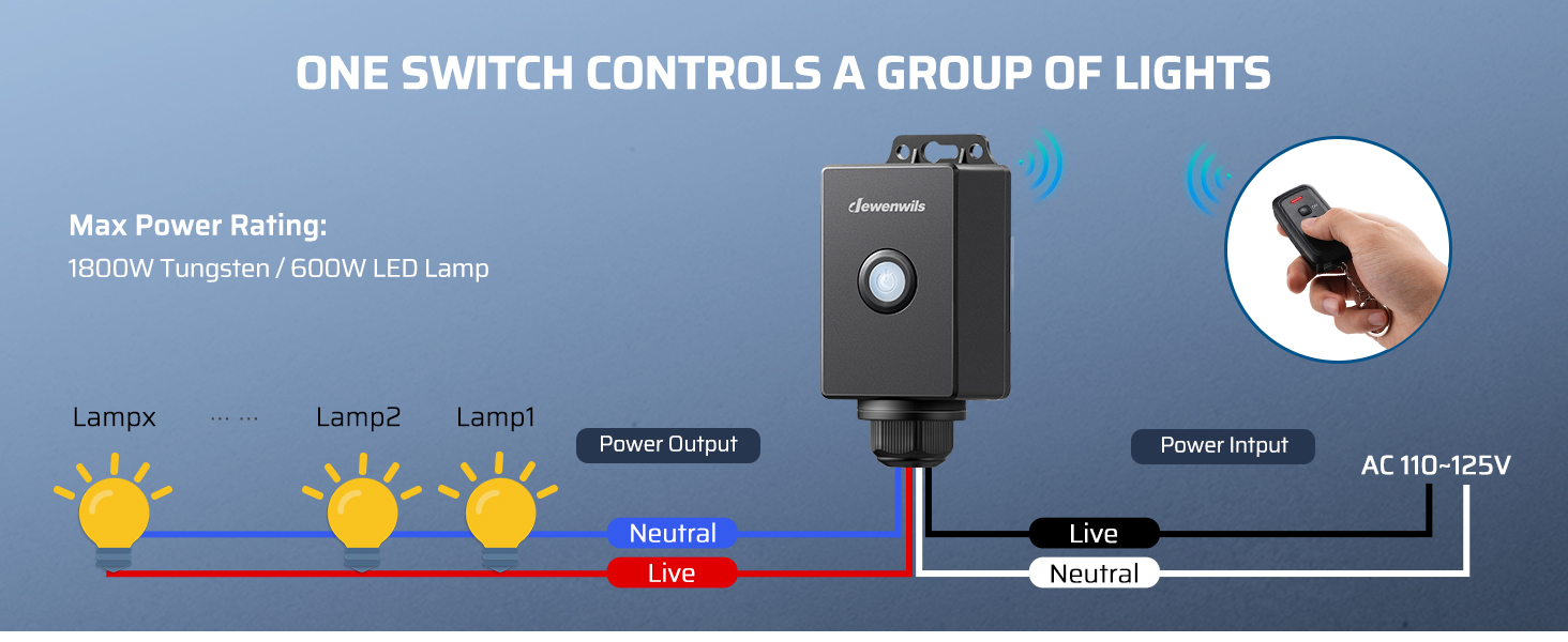 outdoor wireless light switch