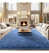 qulint Area Rugs 9x12 Living Room, Large Fluffy Blue Rug for Bedroom, Soft Shag Rugs Shaggy Fuzzy...