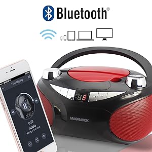 Bluetooth, Wireless Music, CD player, AM/FM radio, 