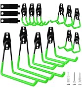 Garage Tool Storage Wall Hook Assortment Set: 15PCS Heavy Duty Large Hanger Garden Tool Organizer...