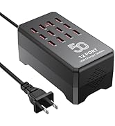 Copode USB Charging Station for Multiple Devices,12-Port Charger Block 50W,Portable USB Charging ...