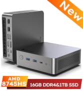 Glorlin Gaming Mini PC AMD Ryzen 7 8745HS CPU Radeon 780M Graphics Compact PCs 16GB DDR5 RAM
