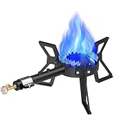 Llamaviva Portable Tripod Gas Burner Stove – Single Propane Burner for Outdoor Cooking, Camping, ...