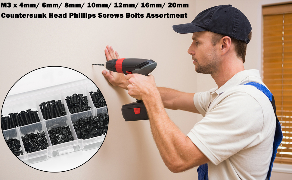 Black Flat Head Machine Screws
