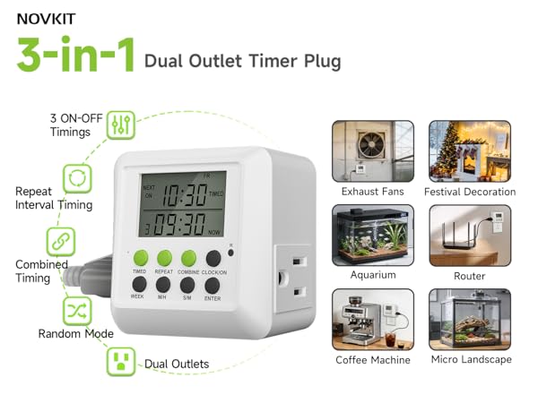 Dual outlet timer plug