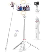 Selfie Stick Tripod with 2 Light, 3 Light Modes & 6 Brightness Levels Extendable Phone Tripod wit...