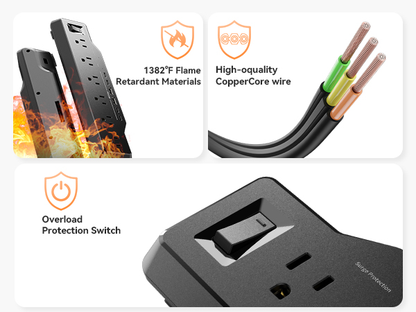 Table clamp Power Strip With USB C 35W Fast Charging