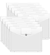 Forvencer 10 Pack Super Heavyweight Poly Binder Pocket with Hook and Loop Fasteners Closure, Bind...