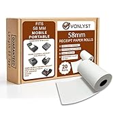 Vonlyst Receipt Paper Roll for 58mm Mobile Portable Thermal Printer (Pack 20 rolls)