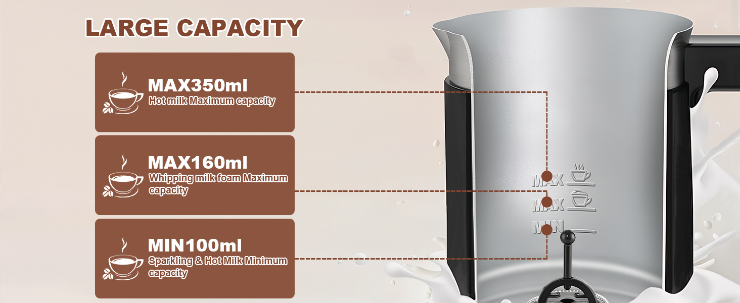 Electric Milk Frother Automatic Hot &amp; Cold Foam Maker