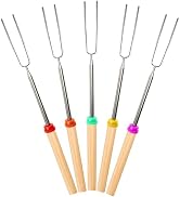 Ajmyonsp Marshmallow Roasting Sticks Smores Stick for Fire Pit - Hot Dog Campfire Skewers Mashmel...