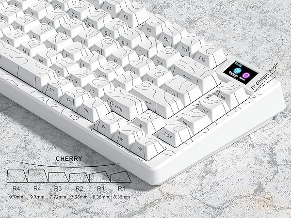 75% Percent Keyboard Mechanical Gaming Keyboard Topographic keycaps