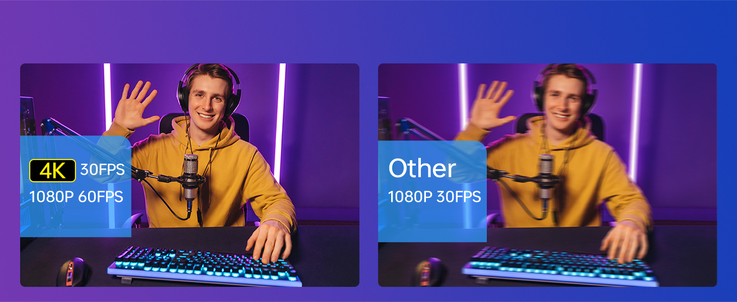 EMEET 4K Webcam, S600 Webcam with 2 Noise Reduction Mics