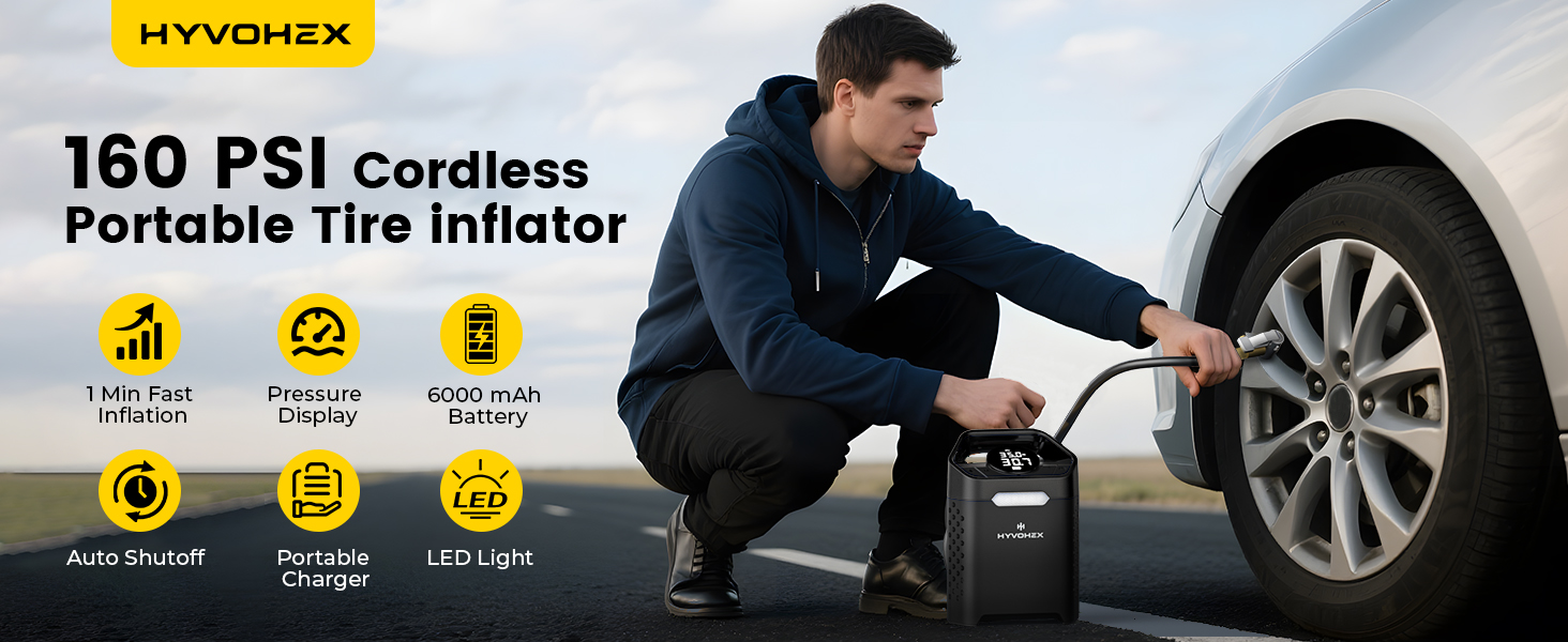  Cordless Portable Tire inflator