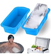XANGNIER Extra Large Ice Block Mold,2 Pack 4.7lbs Ice Cubes for Cold Plunge or Coolers,Reusable S...