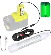 Krythonix Underwater Green Fishing Light Compatible with Ryobi 18V ONE+ Battery,Fishing Lights LE...