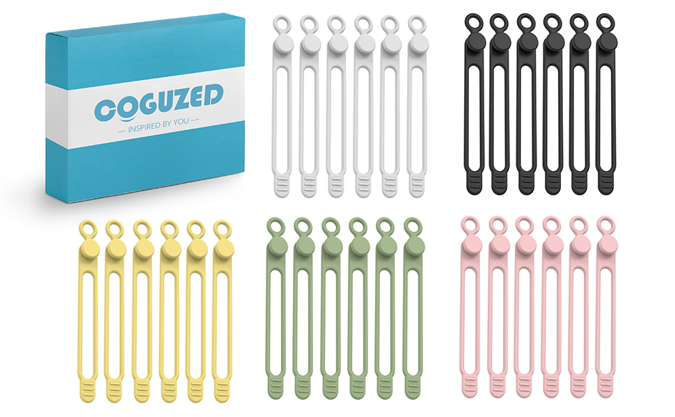 30Pcs Silicone Cable Ties