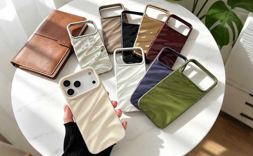 Caseative Water Ripple Pattern Curly Wave Shape Soft Compatible with iPhone Case
