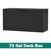 YITAHOME 80 Gallon Outdoor Storage Box, Large Water Resistant Resin Deck Box, Indoor Outdoor Lock...