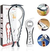 Jar Opener Bottle Opener for Weak Hands, 5 in 1 Multi Function Can Opener Bottle Opener Kit with ...