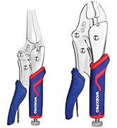 WORKPRO 2-piece Locking Pliers Set, CR-V Steel Locking Pliers, 7 Inch Curved Jaw Locking Plier an...