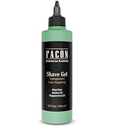 Facón Transparent Shaving Gel for Men with Aloe Vera, Cooling Menthol, Peppermint &amp; Jojoba Oil Sc...