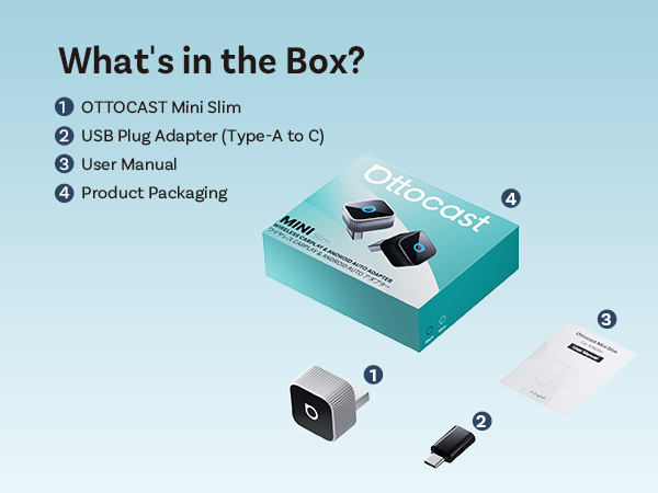 2026 Upgrade Ottocast Mini Cube, 2-in-1 Wireless CarPlay &amp; Android Auto Adapter