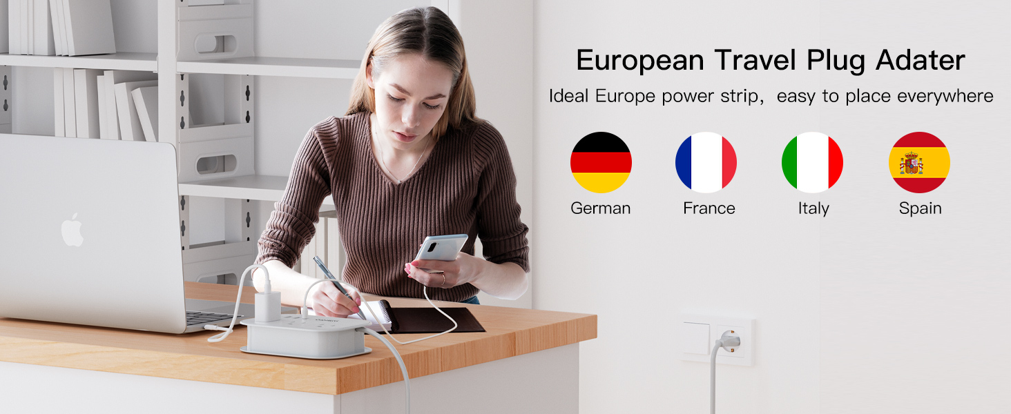 popowell europen travel plug adapter