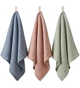 YUYUDEHM 3 Pack Muslin Face Wash Cloths, Soft Cotton Towels, Moranti | Reusable Makeup Remover Cl...