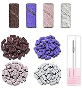Small Sanding Bands for Nails Drill, 160Pcs Nail Sanding Drill Bits Set with 3.1mm Mini Mandrel N...
