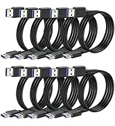 USB to USB Cable 6 Feet 10-Pack, USB 3.0 A to A Male Cord Adapter Double End USB Cord Compatible ...
