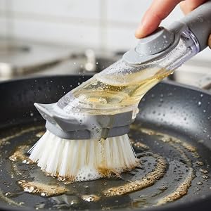 Soap Dispensing Dish Wand Kit All-in-One Kitchen Cleaning Tool, Scrub Brush and Sponge Set