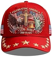 250 Anniversary USA Hat,Eagle Liberty Cross Printed Pattern,America 250th Merchandise,Adjustable ...